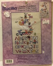 VTG Bucilla Counted Cross Stitch American Alphabet Sampler 9"x15" 42852 Baby - $15.59