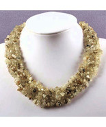 Necklace Golden Rutilated Quartz Chip Beads Necklace Choker  - $246.89 MXN
