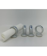 VTG Pfaltzgraff Yorktowne Set of 4 Napkin Rings Footed Blue Hearts Kitch... - $19.78