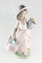 LLADRO &quot;A Wish Come True&quot; 7676 Girl with Flowers and Watering Can Retired - $249.53