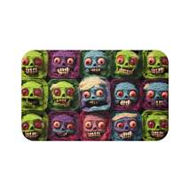 Zombie Crochet Halloween Spooky Holiday Festive Horror Living Dead - Bath Mat - $32.66+