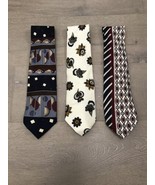 3 100% Silk Ties Hubert, Luciano Soprani &amp; Valentino - Geometric Patterns - $342.65 MXN