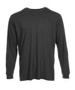 Blue Mountain YMK-1072 Men&#39;s Jersey Crew Long Sleeve Tee- Charcoal Heath... - $38.15 CAD