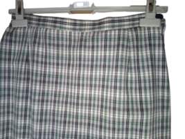Skirt Classical Spring Check Grey Lined Split Sizes 44 48 It Comfortable - £30.07 GBP