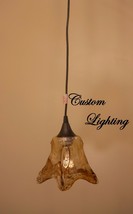 Matte Black Finish Hanging Mini Pendant Light Swirl Rustic Glass Island Bar - $57.00