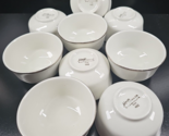 9 Mayer China White Silver Rim Custard Cup Bowls Set Vintage Restaurant ... - $79.07