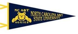 North Carolina A&amp;T State University Wool Felt Pennant - £14.88 GBP