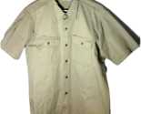 Vtg Big Mac Khaki Beige 100% Cotton Button Front Short Sleeve Work Wear ... - £15.08 GBP