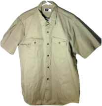 Vtg Big Mac Khaki Beige 100% Cotton Button Front Short Sleeve Work Wear ... - $19.04