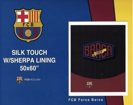Fc Barcelona Luxury Sherpa Throw Blanket 50”x60” - £27.62 GBP