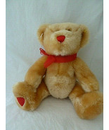 Dan Dee Collectors Choice Teddy Bear Plush 15&quot; Golden Plush red heart no... - $21.64 CAD