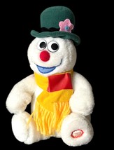 Rare Vintage GEMMY 8” Green Hat  Frosty The Snowman Singing Plush Moves Head Arm - $35.99