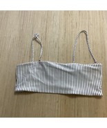 Kendall &amp; Kylie Swim Top Striped Black Gold Cream Size Large - $14.52