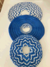 Set Of 3: Paper Lanterns 12”, 16”, 18” Blue &amp; White Hangers Not Included - £27.96 GBP