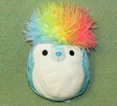 Squishmallows Jerry The Hedgehog 8&quot; Plush Squishdoos Teal Rainbow Porcupine Toy - £6.53 GBP