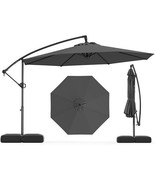 10 Feet Offset Hanging Umbrella with Base Patio Cantilever Umbrella with... - €131,97 EUR