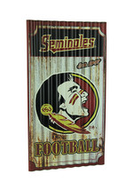 Florida State Seminoles Football Weathered Finish Corrugated Metal Sign - £26.53 GBP
