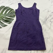 The Limited Vintage Linen Blend Sheath Dress Size 6 Purple Sleeveless 90s - $28.70