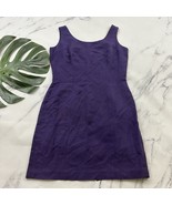 The Limited Vintage Linen Blend Sheath Dress Size 6 Purple Sleeveless 90s - $39.25 CAD