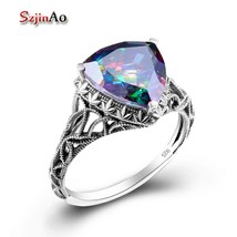 Ainbow fire mystic topaz love wedding rings for women gift retro sterling silver stones thumb200