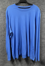 Croft &amp; Barrow Shirt Mens XL Blue Long Sleeve Pullover Crew Neck Cotton ... - £13.13 GBP