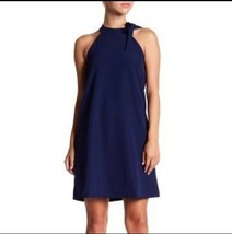 NWT $110 Vanity Room Sleeveless Tie-Neck Shift Dress Size Small Navy Blue - £17.80 GBP