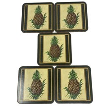 Pimpernel Pineapple Coasters Set of 5 Tropical Fruit Design by Gail A Butler - £10.14 GBP