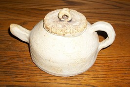 VTG MEDICINAL HERBAL TEAPOT CRUDE PRIMITIVE POTTERY SIGNED STUDIO PIECE ... - £21.97 GBP