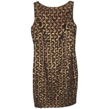 NWT Womens Size 4 Nicole Miller Copper High Neck Sequin Embellished Mini... - $42.13