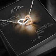 Father-Daughter Interlocking Hearts Necklace For Women Gift - £39.92 GBP