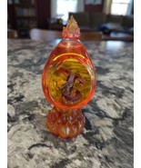 Amber Color Dragon Egg Liquid Inside Flame Plastic Westland Giftware Rare - $39.60