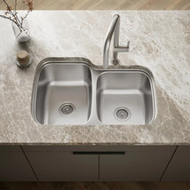 KOHLER  75791-3-NA  Verse Double Bowl Kitchen Sink – 33&quot; Stainless Steel... - $197.99