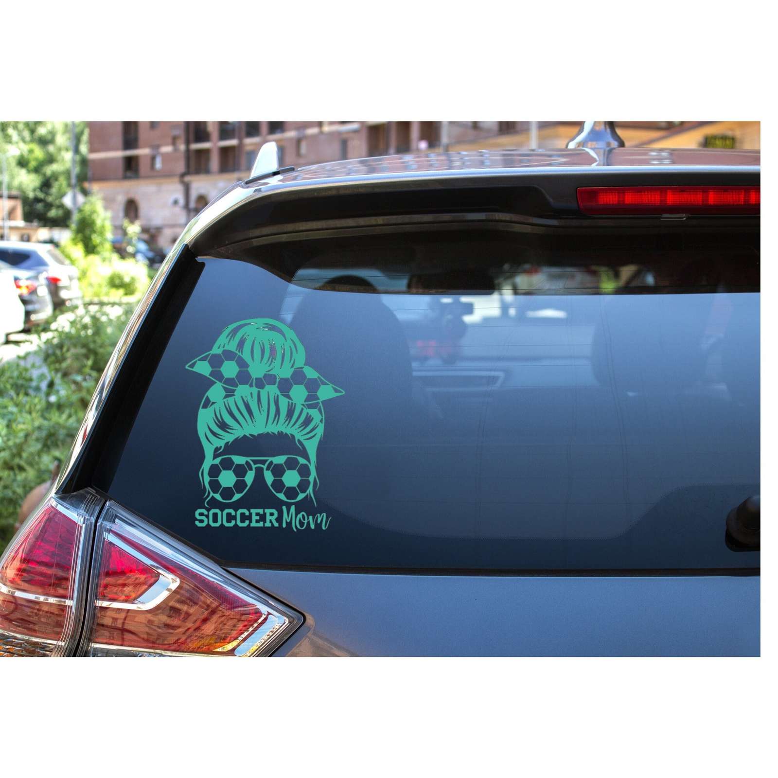 Soccer Mom Messy Bun Sunglasses Decal | Car Decals for Her | Mom Life Decal | Gi - £5.98 GBP