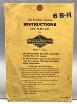 Vintage Briggs &amp; Stratton Istruzioni E Parti List Envelope - $32.15