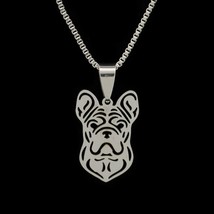 FRENCH BULLDOG NECKLACE 16&quot; Chain Stainless Steel Pendant Cute Frenchie ... - $7.95