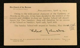 1914 UX24 Postal Card - Pandemic / Epidemic Content Philadelphia - $18.60