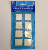 12 Hook &amp; Loop Fasteners 1x1" Self Adhesive 12 Pairs Sets white New - $6.99