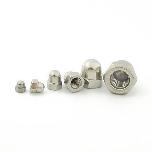 Bluemoona 50 Pcs - Cover Nuts Lug Hex Head Metric 304 Stainless Steel Dome Cap P