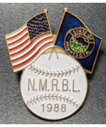 Vintage 1988 N.M.R.B.L. North Metro Baseball MN - Enamel Backpack Hat La... - $14.84