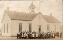 RPPC Iowa SchoolHouse Children to Margery Wellons Family Dallas IA Postcard V10 - £15.94 GBP