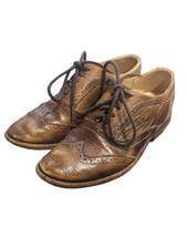 Bed Stu Mens Leather Oxford Wingtip Shoes Cobbler Series Tan Brown Size 7 - £31.64 GBP