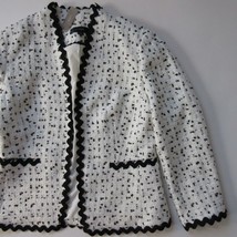 NWT J.Crew Going Out Blazer in Black White Ivory Spotted Tweed Open Jacket 0 - £76.66 GBP