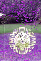 Soft Pink Butterflies Double-Sided Garden Wind Spinner - $31.95