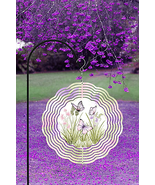 Soft Pink Butterflies Double-Sided Garden Wind Spinner - $31.95