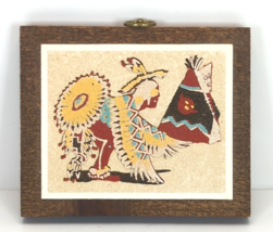 Native American Ceremony The Eagle Dance "Rainbow Way" Sand Art w/ Wood ... - $38.24
