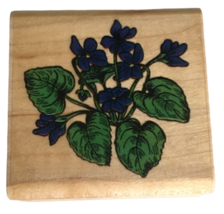 CoMotion Rubber Stamp African Violet Flower Leaf Garden Floral Card Making Craft - $5.99