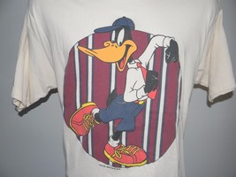 MENS LOONEY TUNES DAFFY DUCK T SHIRT LARGE DANCING THAT&#39;S ALL FOLKS - $21.73