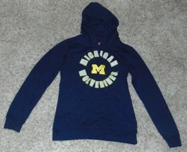 Womens Hoodie Jr. Girls NCAA Michigan Wolverines UOM Blue Football Pullover- XL - $39.60