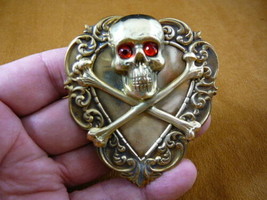 (B-SKULL-52) Pirate Lover Skull Crossbones Red Eyes Pin Jolly Roger - £26.61 GBP