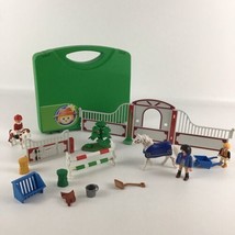 Playmobil 5893 Pony Farm Carry Case Playset Figures Horse Riders Fence +... - $29.65